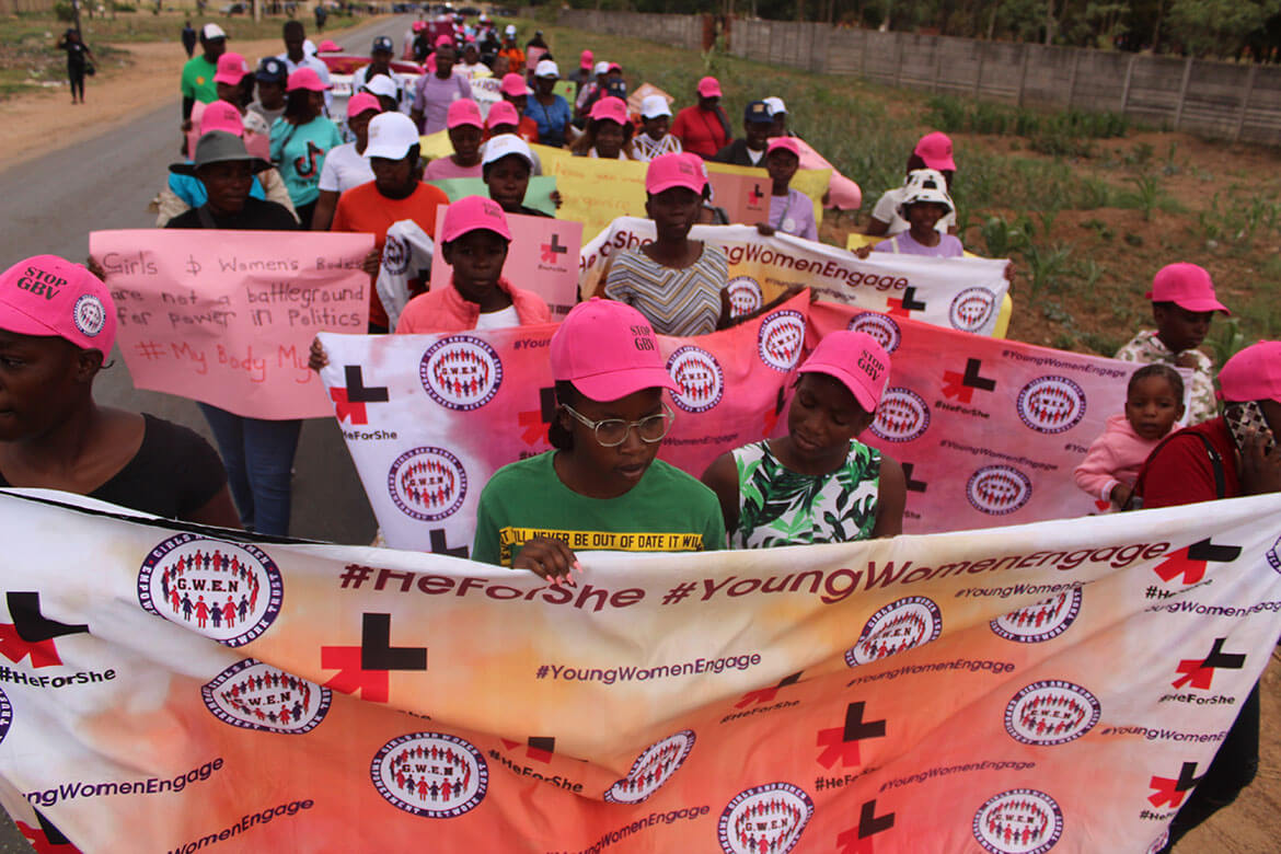 GWEN TRUST community march with girls and women