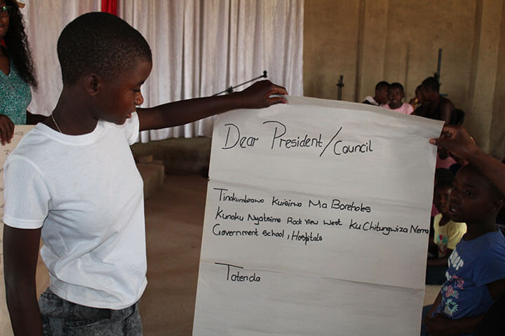 Girls participating in GWEN TRUST advocacy and learning activity